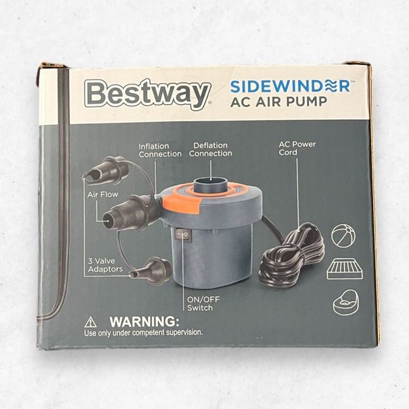 Bestway Sidewinder‎ 110-120V Air Pump Inflation And Deflation Camping 3 Adaptors - Picture 3 of 5
